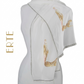 Vintage 1980s Erte Silk Scarf White Gold Art Deco Leopard Lady Letter L Femme Panthere
