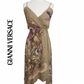 Vintage 1970s Gianni Versace RARE Dress Silk Tropical Parrot Print Spaghetti Straps
