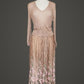 Vintage 1970s Jayna New York Dress Set Knit Crochet Top + Skirt Beige Lace Embroidery