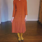 Vintage 90s Chloe Dress Burgundy Red Wool Crepe Button Down Front S