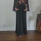 Vintage 1970s Janice Wainwright Maxi Dress Embroidered Butterfly Sleeves Capelet