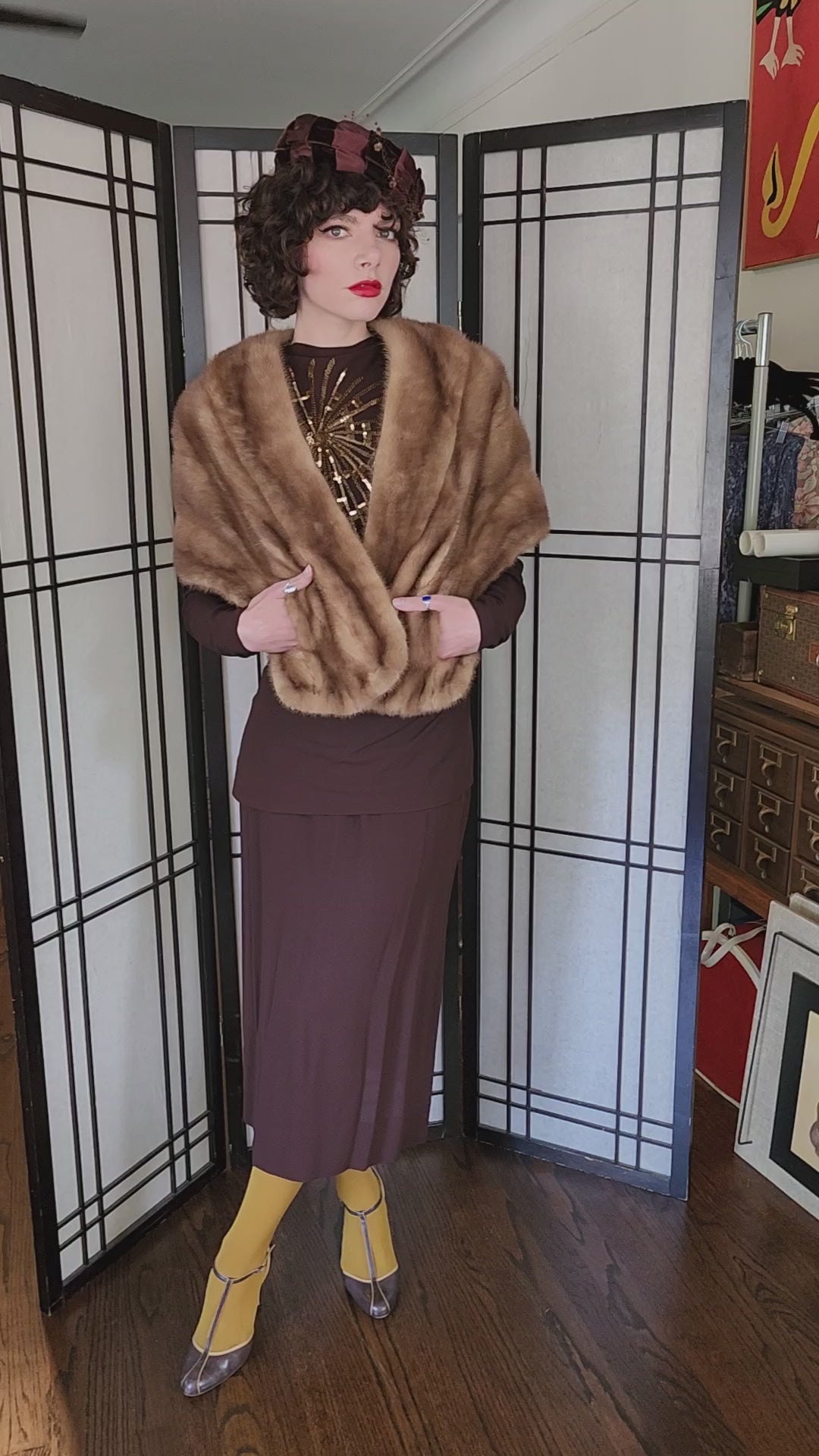 50s Caramel Mink Fur Wrap Stole Emba Autumn Haze – RareJule Vintage