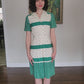 Vintage 50s Hope Reed Green Polka Dot Cotton Dress Nelly Don Short Sleeve