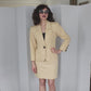 Vintage 80s Yves Saint Laurent Skirt Suit Cream Cotton Mini Skirt + Blazer