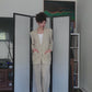 Vintage 80s 90s DONNA KARAN Pant Suit Beige Silk