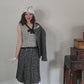 Vintage 1960s Christin Dior New York Suit Mod Three Piece Black White Check Wool