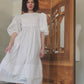 Vintage 80s Barboglio Neiman Marcus White Cotton Puff Sleeve Prairie Peasant Dress