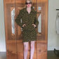 Vintage 90s Monica Bianco Milano Animal Print Skirt Suit Structured Jacket Set Made in Italy