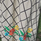 Vintage 70s Boho Maxi Dress Black Knit Top Cream Windowpane Skirt Floral Crissa Italy