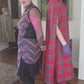 Vintage 1960s Embroidered Dress Red on Black Crescent Moon / Medium