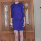 2010  Alexander McQueen Dress Electric Blue Bodycon Sculpted Ruffles Mini Long Sleeve