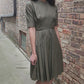 Vintage 50s Jacques Heim Couture Dress Olive Green Wool / Small