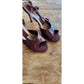 Vintage 50s Shoes Burgundy Red High Heel Slingbacks Amano 8