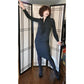 Vintage 70s Christian Dior Dress Long Sleeved Black Silk