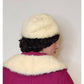 Vintage 60s White Mink Fur Hat Pillbox Beanie Hudson's Salon Detroit