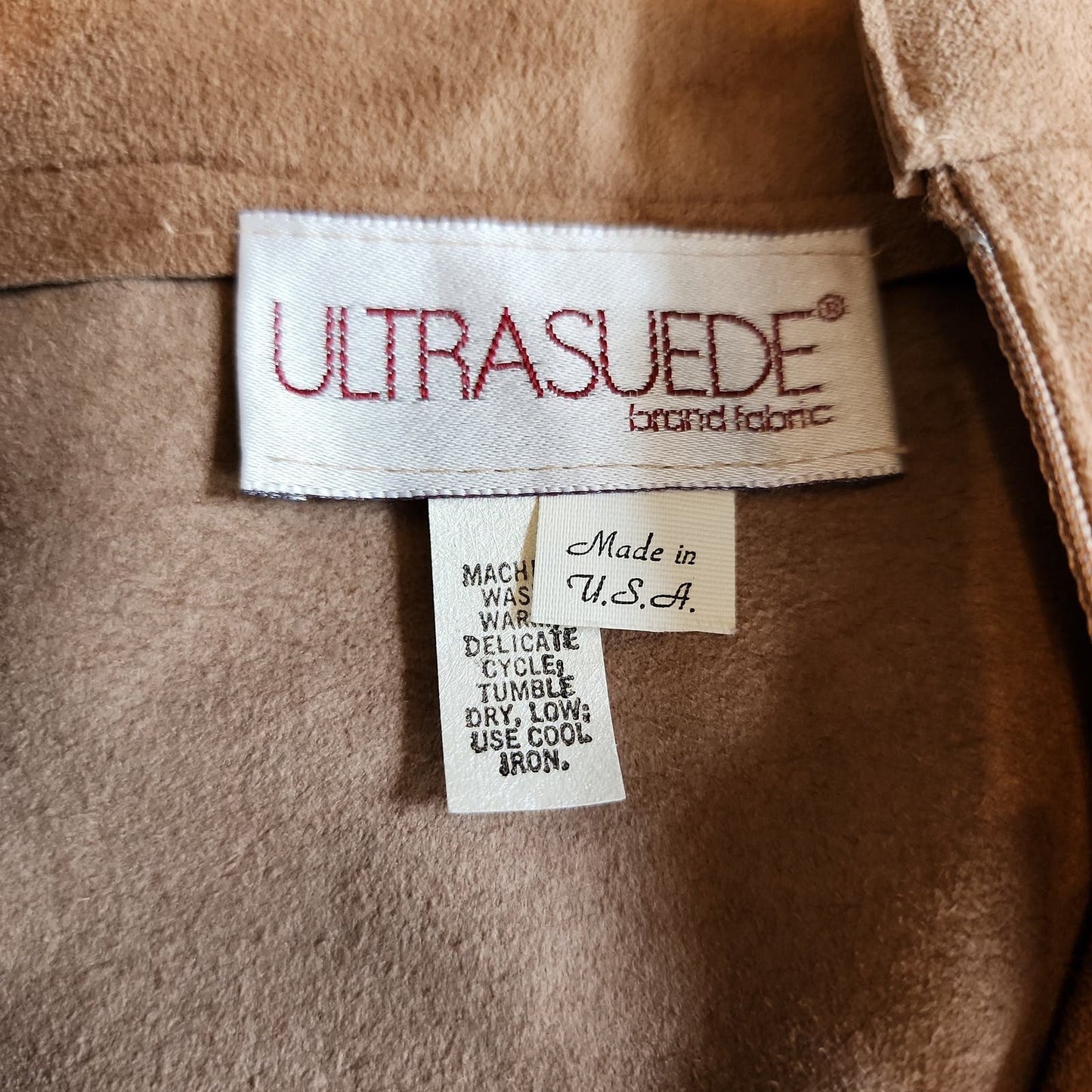 Vintage 70s Beige A line Skirt Ultrasuede