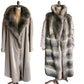 Vintage 70s Possum Fur Coat Reversible Beige