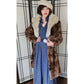 Vintage 80s Fur Coat Sheared Beaver Blue Fox Fur Collar Lakritz & Picus