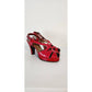 Vintage 40s Red Platform Heels Shoes Maryjane Sandals Frederic Originals 7