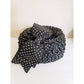 Vintage 60s Hat Black White Polka Dot Print Mod Toque Bow Ruffles