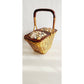 Vintage 50s Skalny Basket Purse with Shells, Cottagecore Picnic Shabby Chic