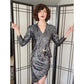 Vintage 80s Skirt Suit in Silver Sequins by Climax