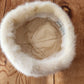 Vintage 60s White Mink Fur Hat Pillbox Beanie Hudson's Salon Detroit