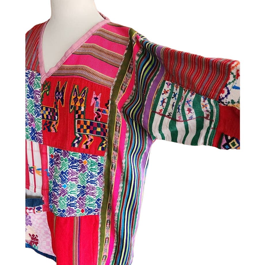 Vintage 90s Guatemala Tunic Top by Dawg Inc. Backstrap Weave