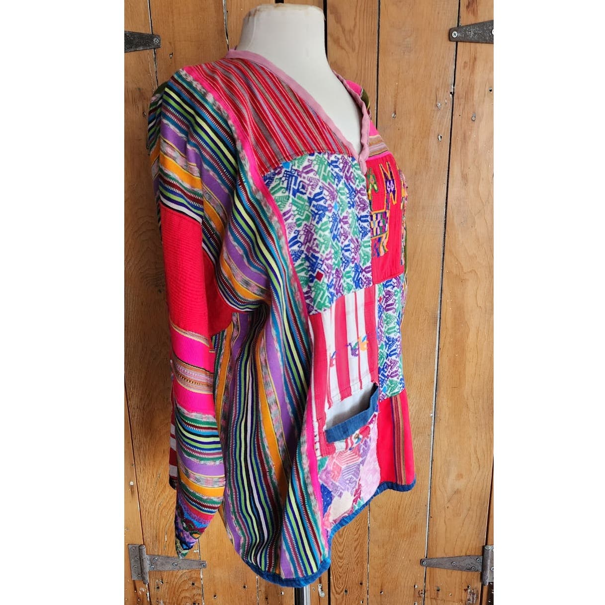 Vintage 90s Guatemala Tunic Top by Dawg Inc. Backstrap Weave