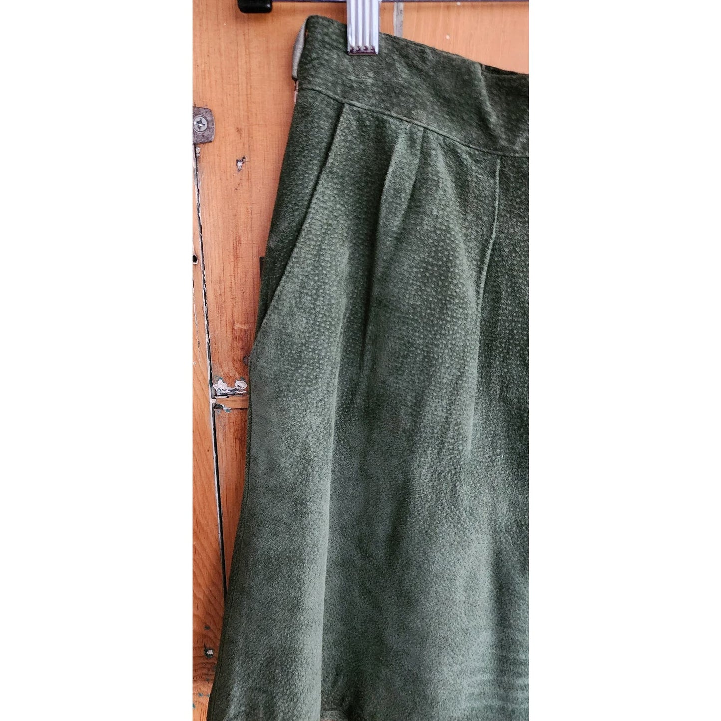 Vintage 90s Green Suede Shorts by Foxrun