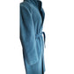 Vintage 80s Blue Wool Coat, Belted, Rosewin