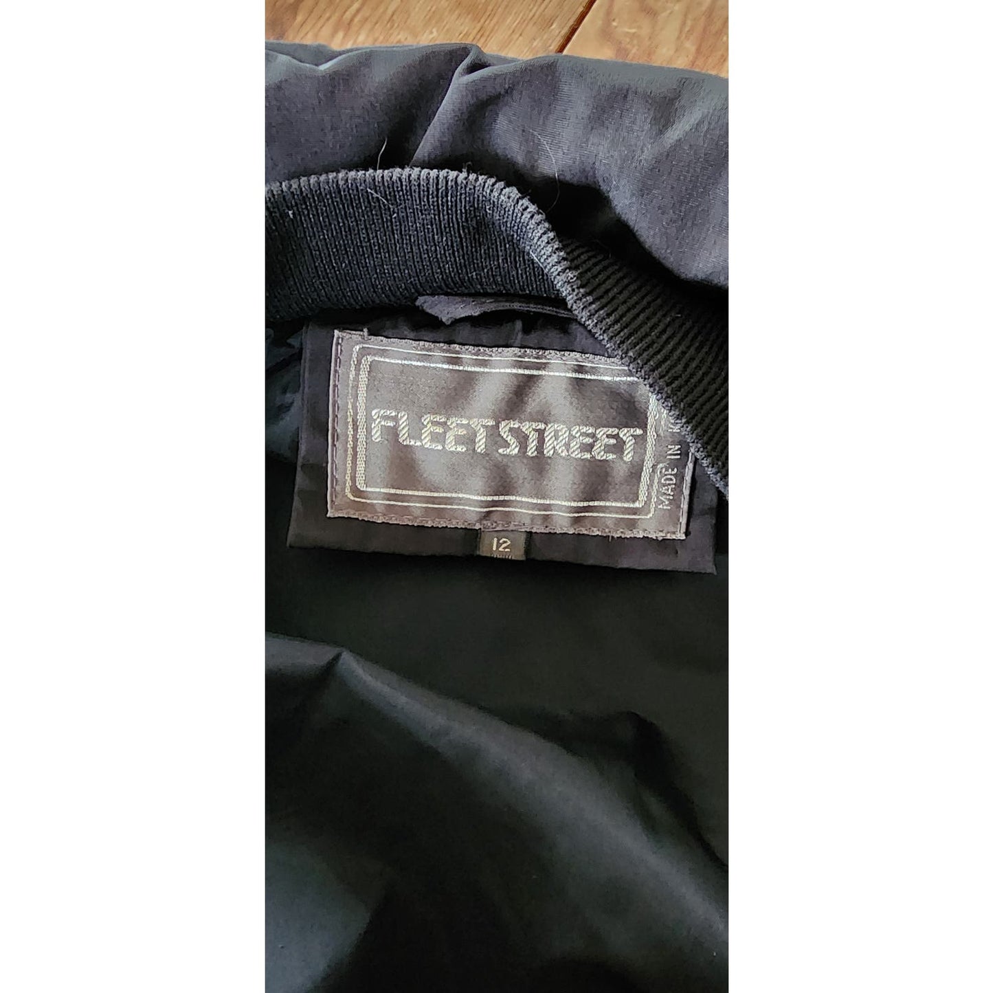 Vintage 80s Black Puffer Coat Down Filled Fleet Street