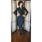 Vintage 70s Christian Dior Dress Long Sleeved Black Silk