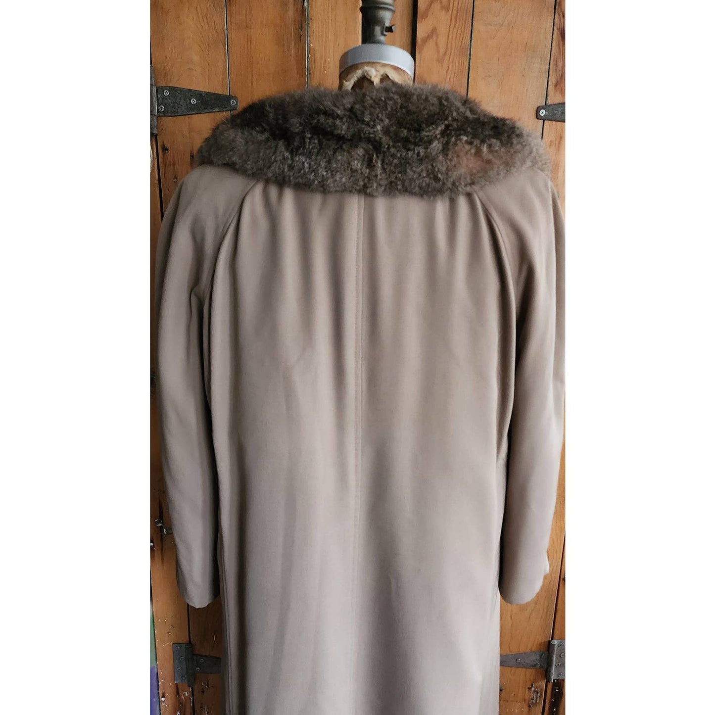 Vintage 70s Possum Fur Coat Reversible Beige