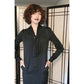 Vintage 70s Christian Dior Dress Long Sleeved Black Silk