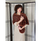 Vintage 50s Brown Fur Stole Wrap Shrug Russian Squirrel