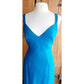 Vintage 90s Armani Blue Evening Dress Criss Cross Back