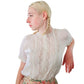 Vintage 30s White Blouse Lace Front Back Buttons Short Sleeves