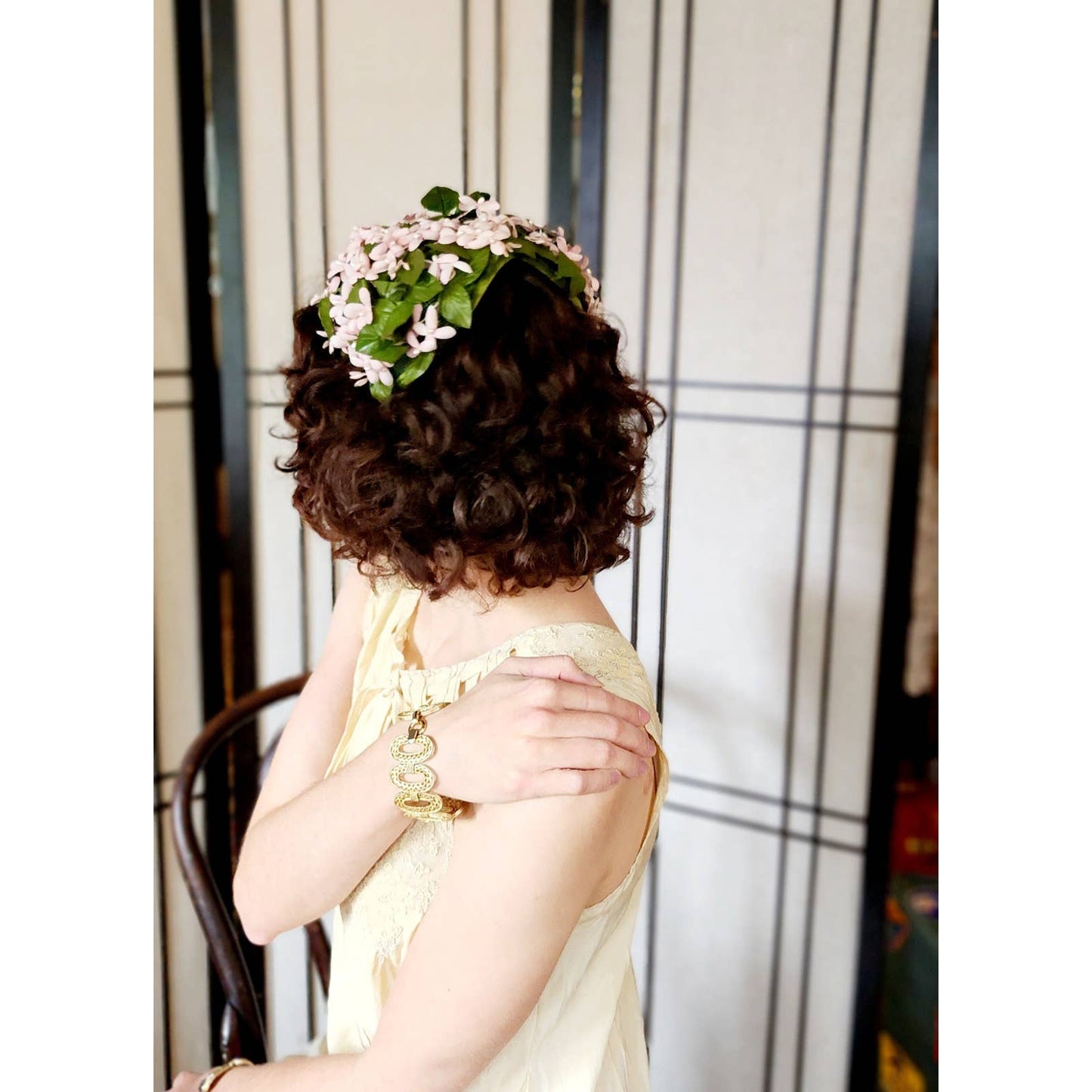50s Pink Floral Hat Fascinator