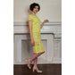 Vintage 60s Yellow Summer Dress Cut Lace 20s Style