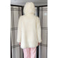Vintage 70s Faux Fur Jacket Shaggy White Stag Hooded