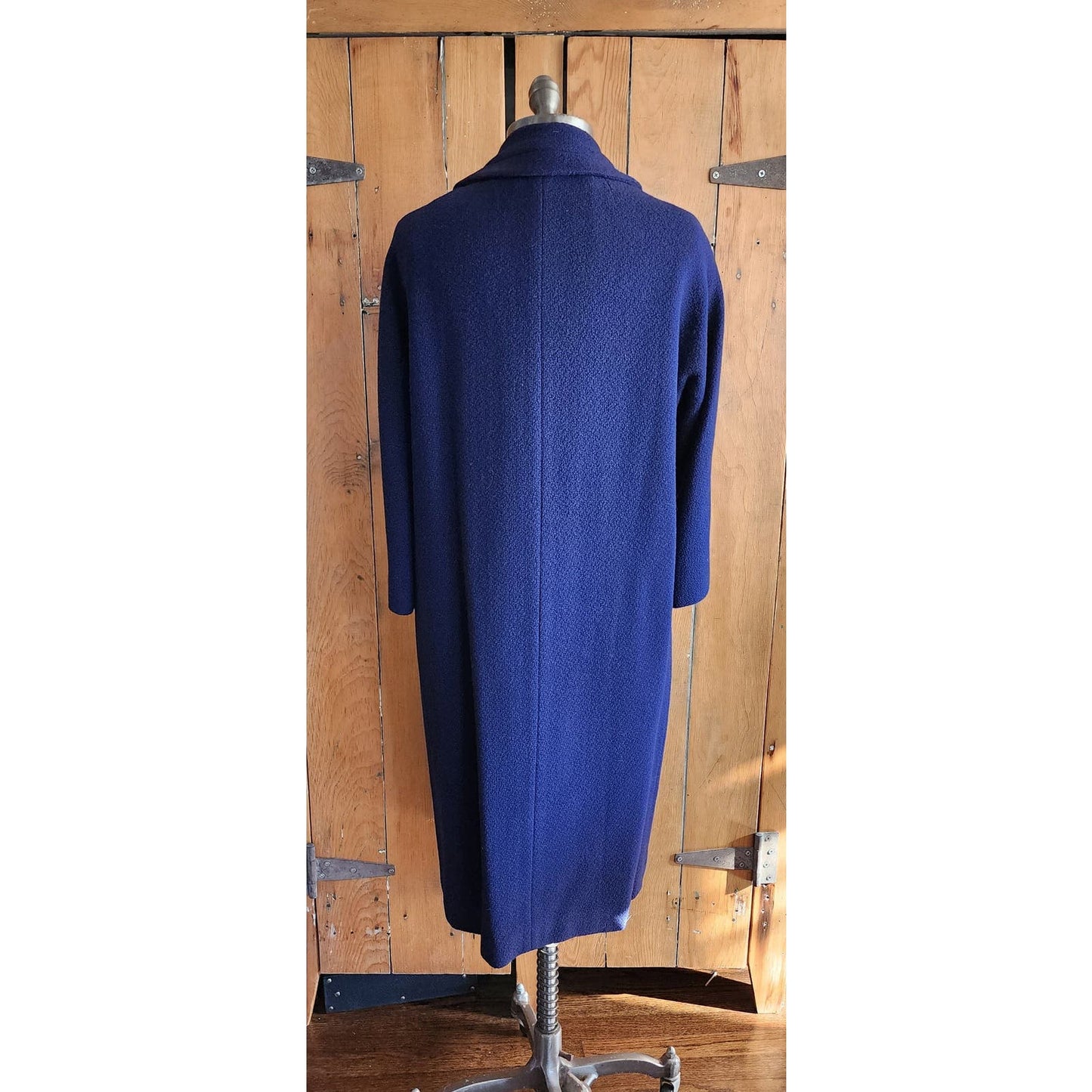 60s Navy Blue Coat Rhinestone Buttons Lytton's