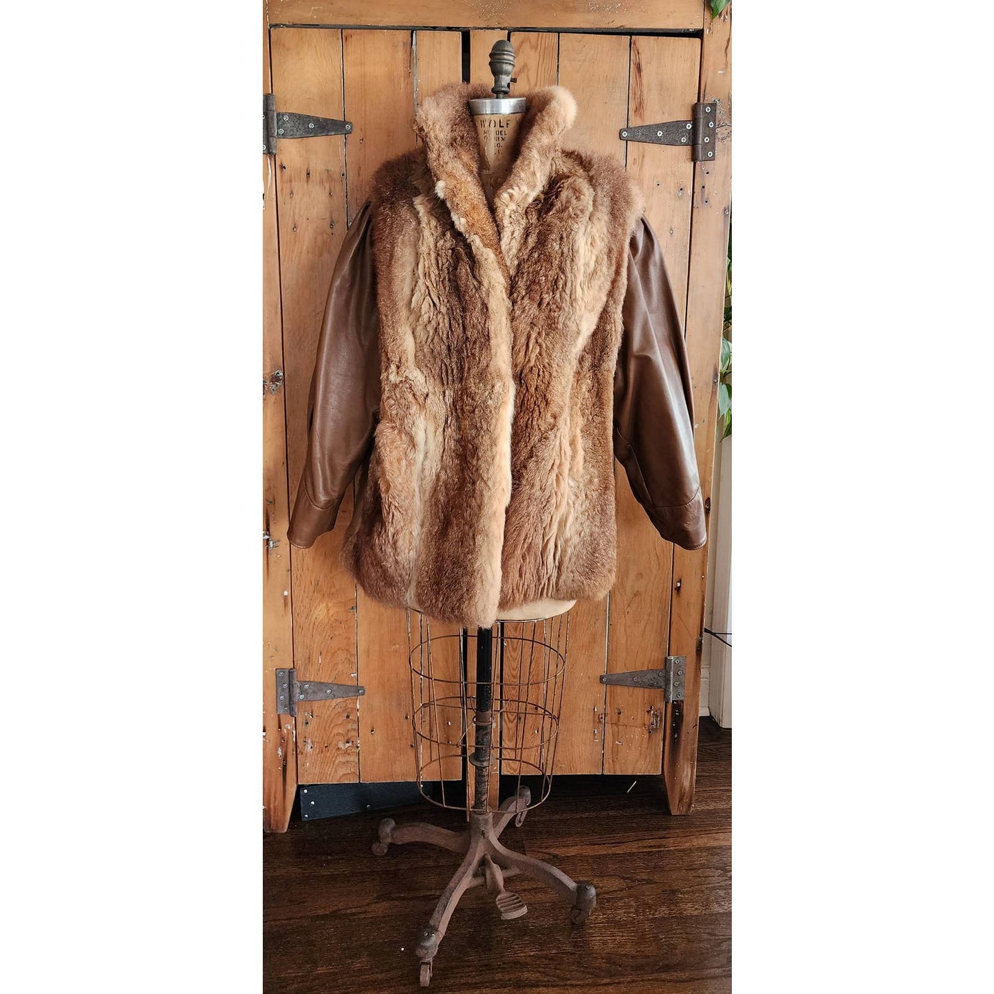 Vintage 70s Possum Fur + Brown Leather Jacket Lakritz & Picus