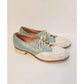 Vintage 50s Sealand Shoes Ladies Bowling or Saddle Lace Ups Blue White 10.5