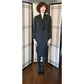Vintage 70s Christian Dior Dress Long Sleeved Black Silk