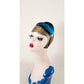 Vintage Flapper Style Fascinator Blue Black Feathers Headband Style