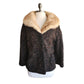 Vintage 50s Fur Collared Jacket Brown Persian Curly Wool Gordons