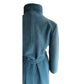 Vintage 80s Blue Wool Coat, Belted, Rosewin