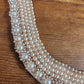Vintage 50s Beaded Collar Necklace Choker Cream Faux Pearl
