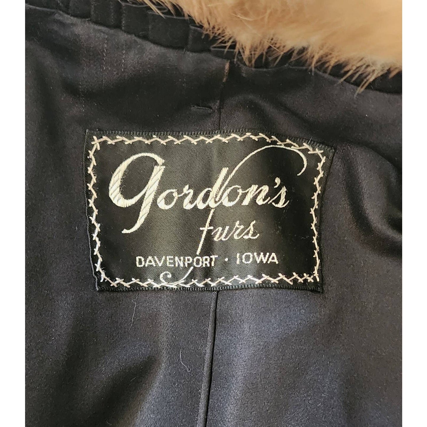 Vintage 50s Fur Collared Jacket Brown Persian Curly Wool Gordons